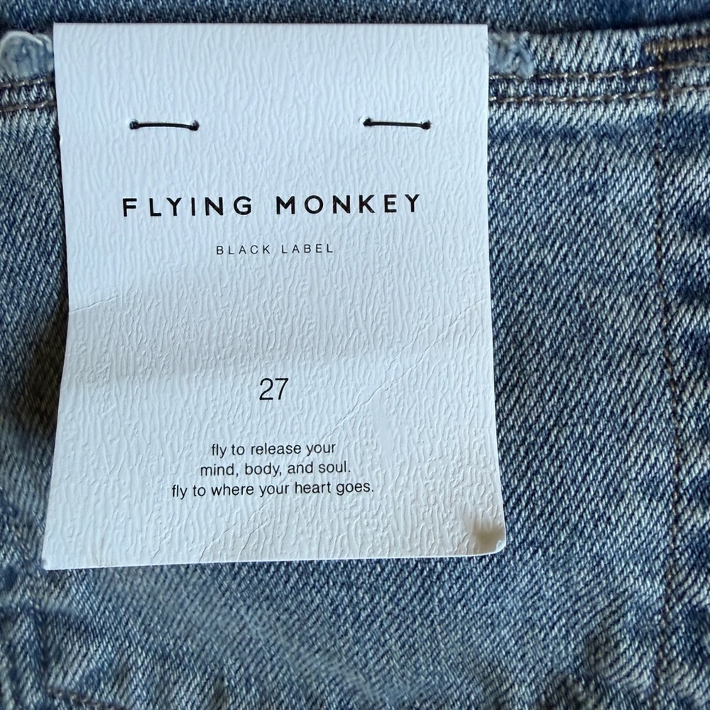 Flying Monkey Light Blue Distressed Straight Leg Womens Jeans size 27 - Picture 10 of 10